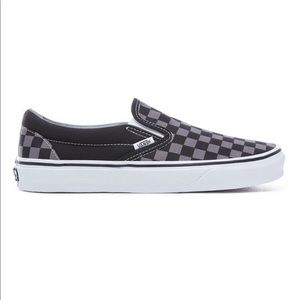 Vans black and grey checkerboard slip on